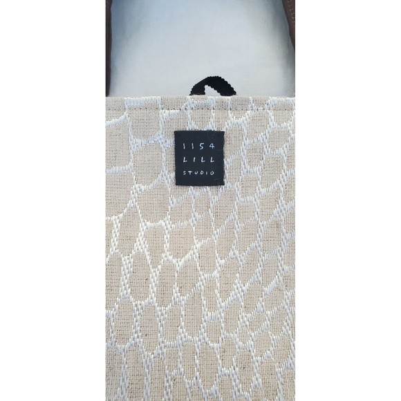 Small Lisa Lill Studio Brown Beige Pink Flower Bag Tote Tie Closure Reversible - Picture 3 of 10